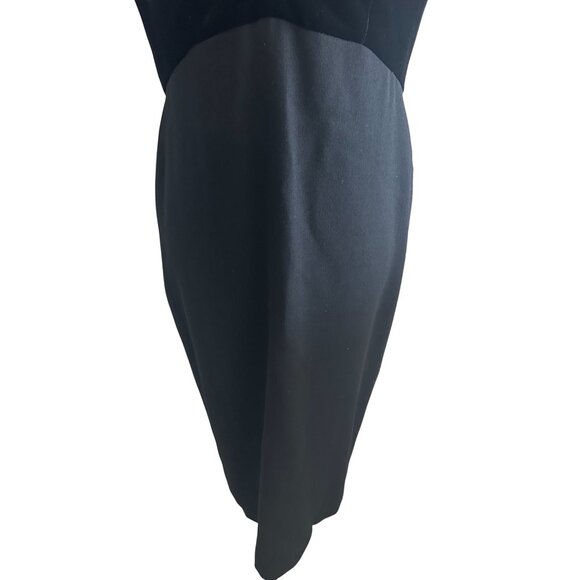 DONALD DEAL Black Velvet V Neck Cocktail Dress Size US 10 - Picture 6 of 8